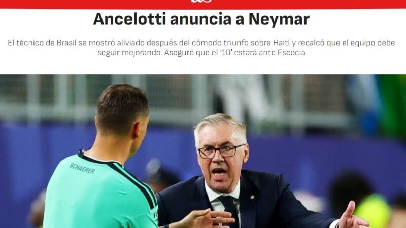 Jornal espanhol destaca volta de Neymar contra a Escócia: “Grande notícia”