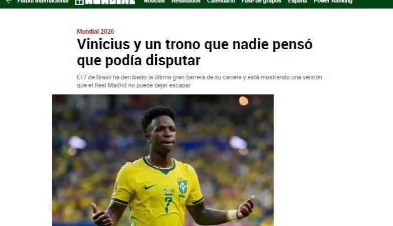 Jornal espanhol coloca Vini Jr. na disputa pelo “trono” do futebol: “Ninguém imaginava”