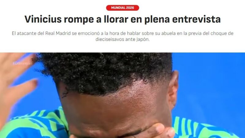Imprensa internacional repercute choro de Vini Jr. em entrevista com Huck: “Desabou em lágrimas”