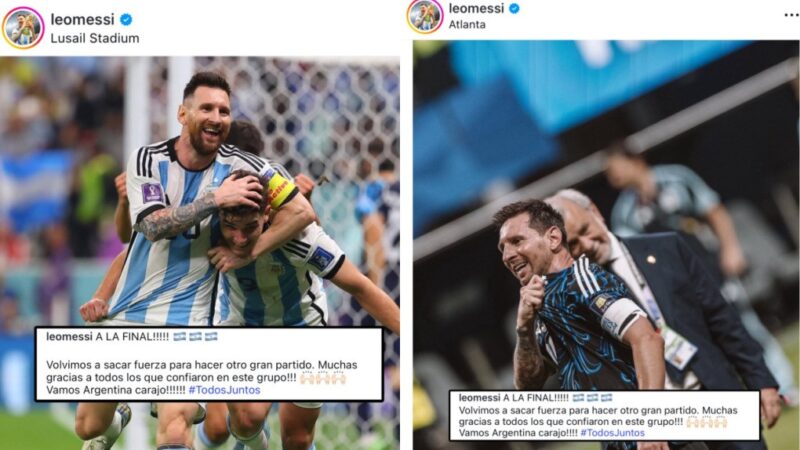 Mística ou “copia e cola”? Messi publica mensagens iguais após semifinais das Copas de 2022 e 2026
