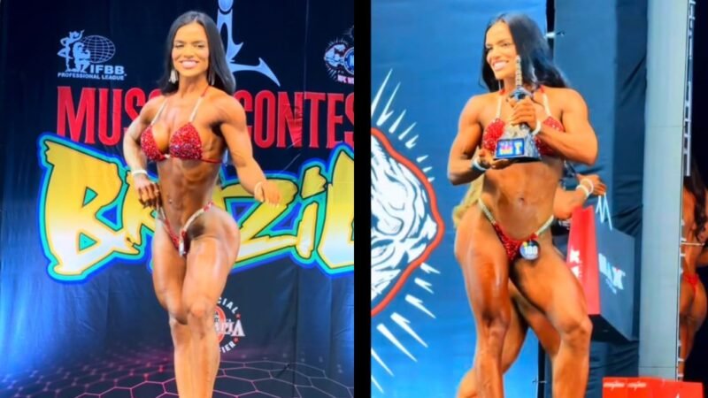 Esposa de Ramon Dino, Vit Viana é campeã em seu segundo campeonato de fisiculturismo