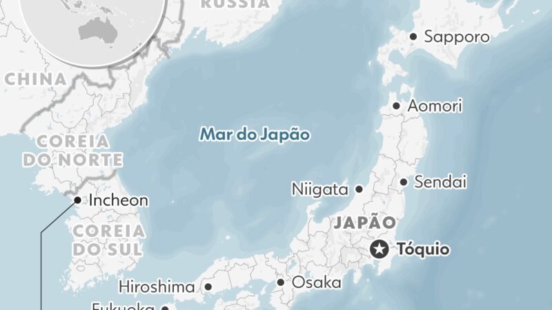 MAPA mostra epicentro do terremoto de magnitude 7,1 no Japão