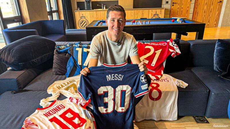 Meia da Bélgica tem coleção com mais de 350 camisas de futebol: “Mandei fazer um armário especial”