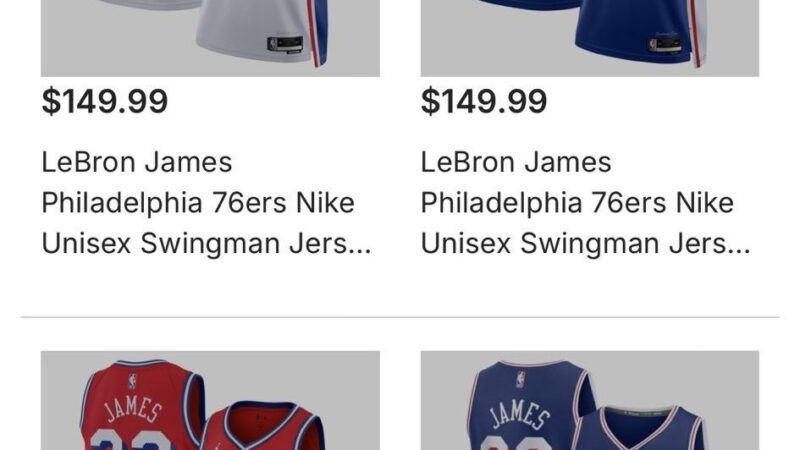 Fãs esgotam venda online de camisas dos Sixers com o nome de LeBron James