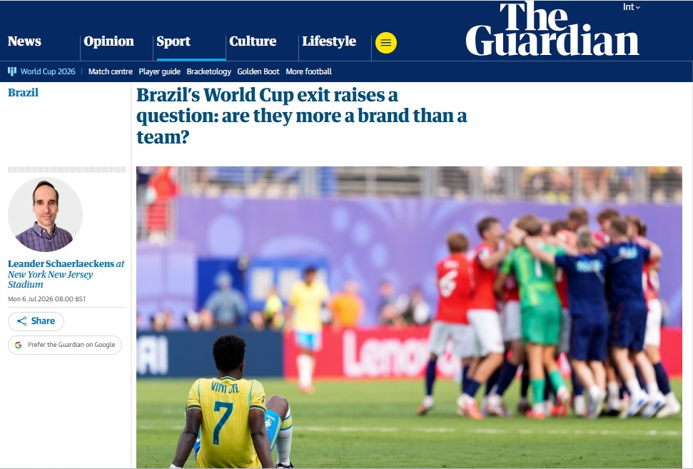Jornal questiona Seleção após queda na Copa: “Mais uma marca do que um time?”