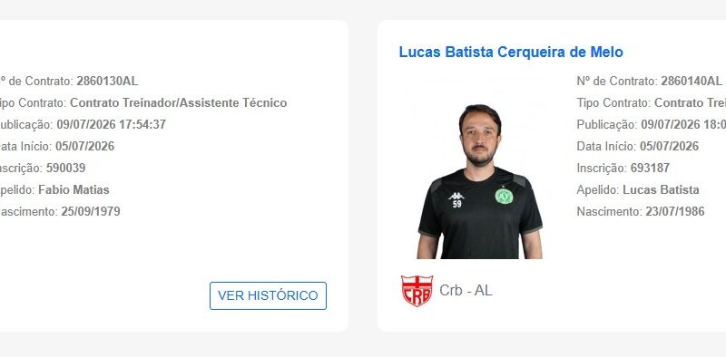 CRB regulariza Fábio Matias e auxiliar-técnico, mas ainda aguarda liberação do transfer ban