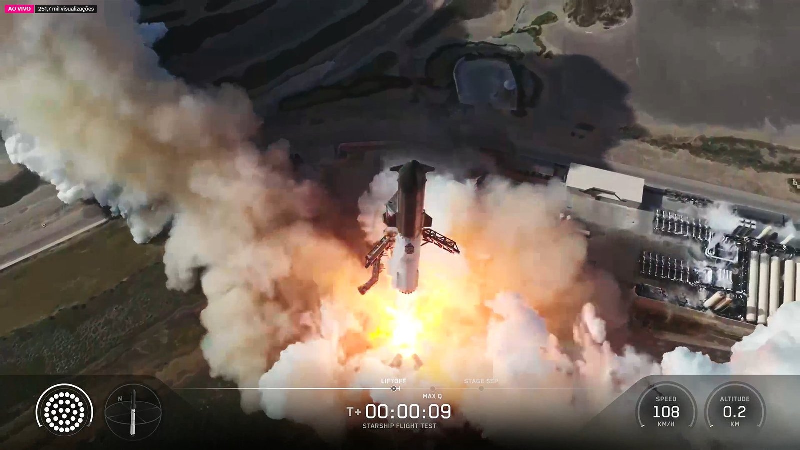 SpaceX faz novo lançamento da nave Starship