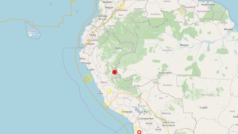 Terremoto de magnitude 5,6 é registrado perto da fronteira entre Peru e Brasil