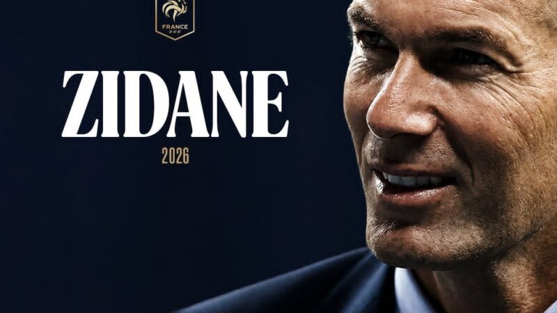 França anuncia Zinédine Zidane
como novo técnico da seleção