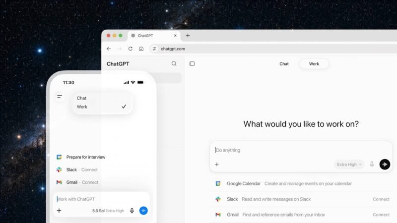 OpenAI lança ChatGPT Work, agente de IA criado para fazer suas tarefas do trabalho