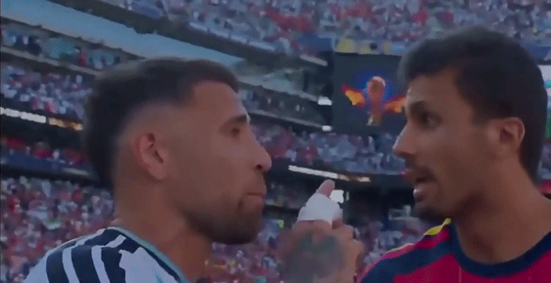 “Comece a falar menos, idiota”: entenda bronca de Otamendi em Rodri na final da Copa do Mundo