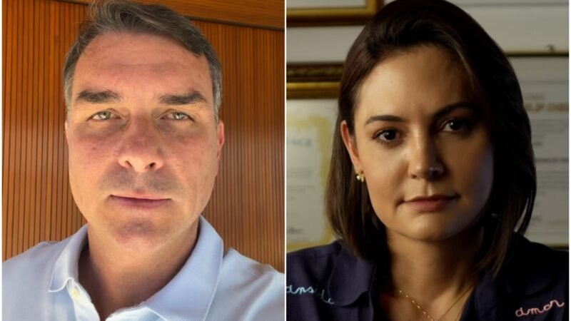 Michelle Bolsonaro e Flávio voltam a se seguir nas redes sociais, mas ainda não se encontraram