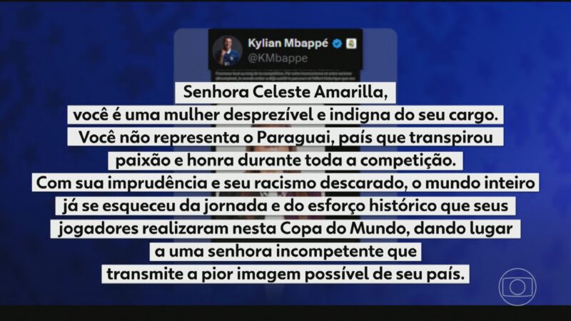 Racismo contra Mbappé e ameaça de processo; entenda a confusão entre craque francês e senadora paraguaia