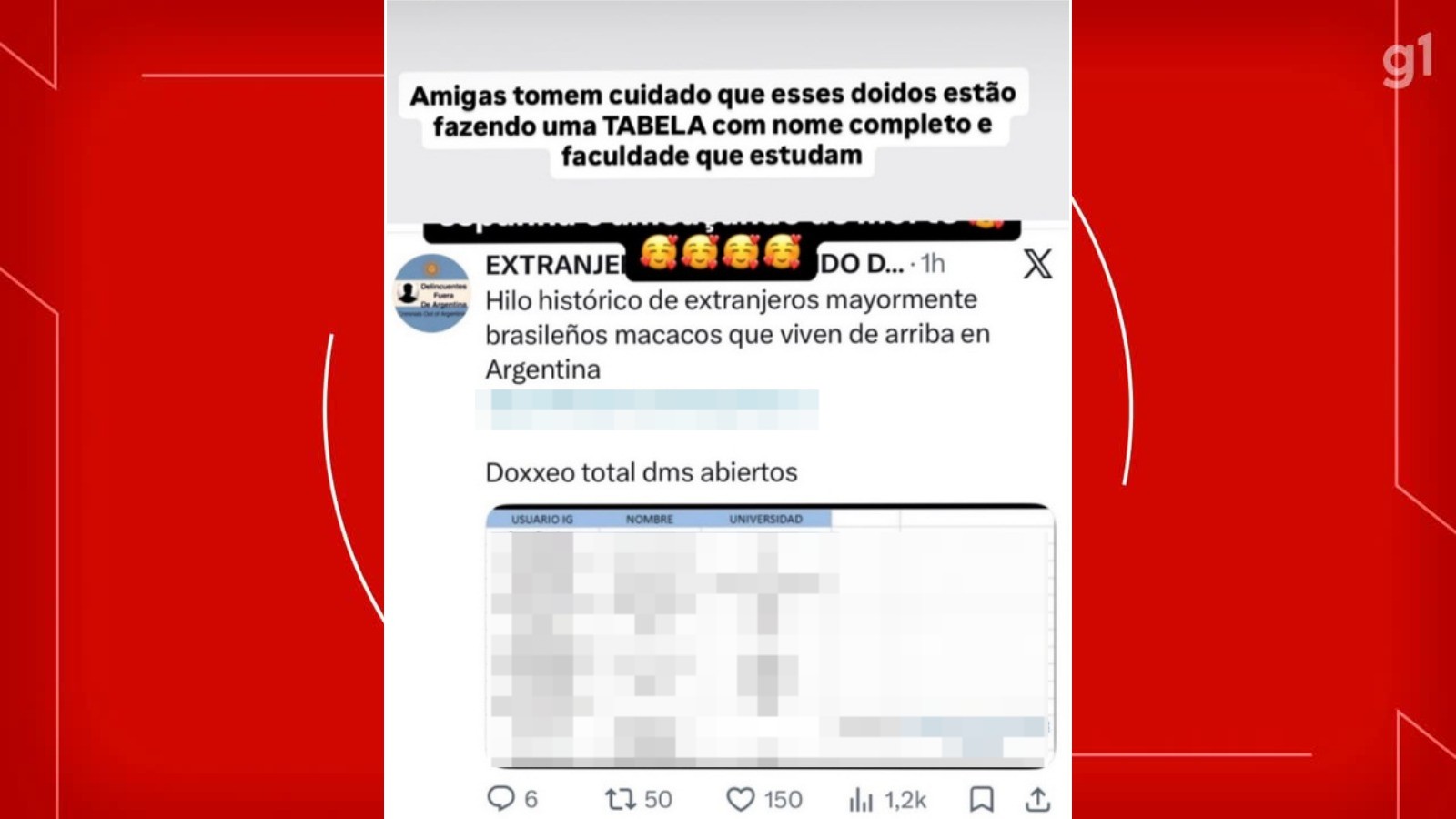 Estudante brasileira desativa redes sociais após onda de ameaças na Argentina: ‘Medo de sair na rua’
