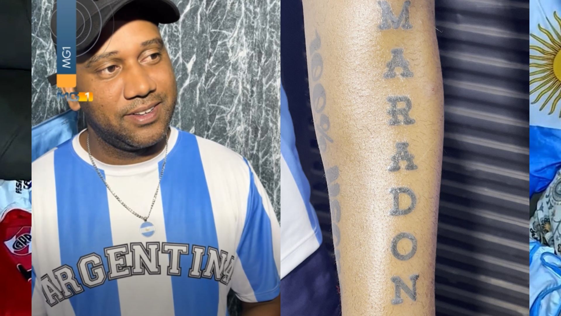 Mineiro com tatuagem de Maradona crava placar da semifinal e sonha com tetra da Argentina na Copa