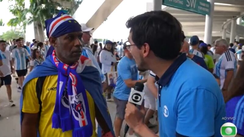 Repórter da TV Globo entrevista sem querer o pai de Vozinha antes de Argentina x Cabo Verde; veja