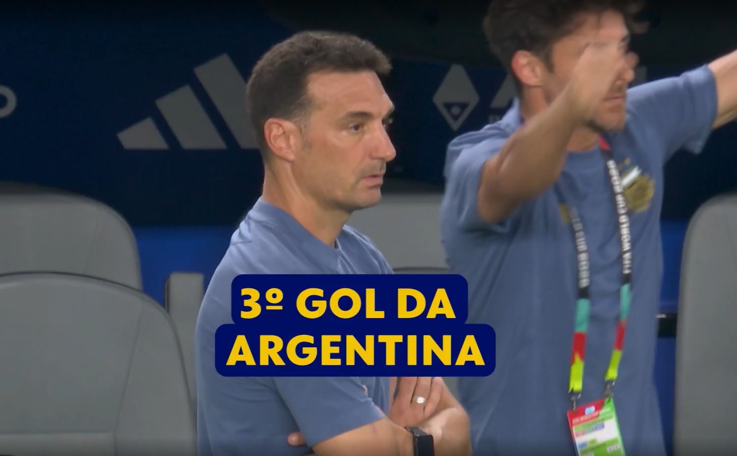 Scaloni não reage nos gols da Argentina: “Estava angustiado”; assista
