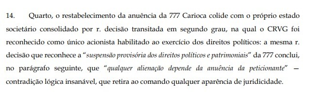 Vasco pede à Justiça revogação da intervenção na SAF e diz que medida causou “paralisia institucional”