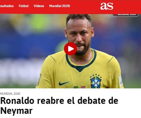 Jornal espanhol destaca apelo de Ronaldo por Neymar na Seleção: “Não decida nada agora”