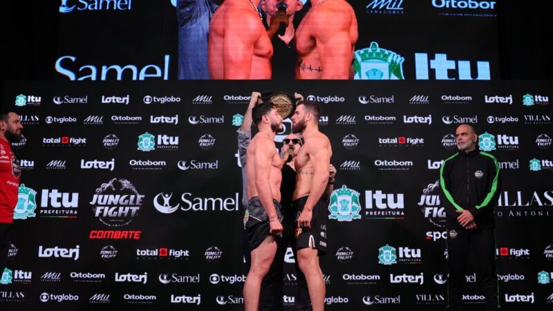 Jungle Fight 153: lutadores trocam provocações na pesagem
