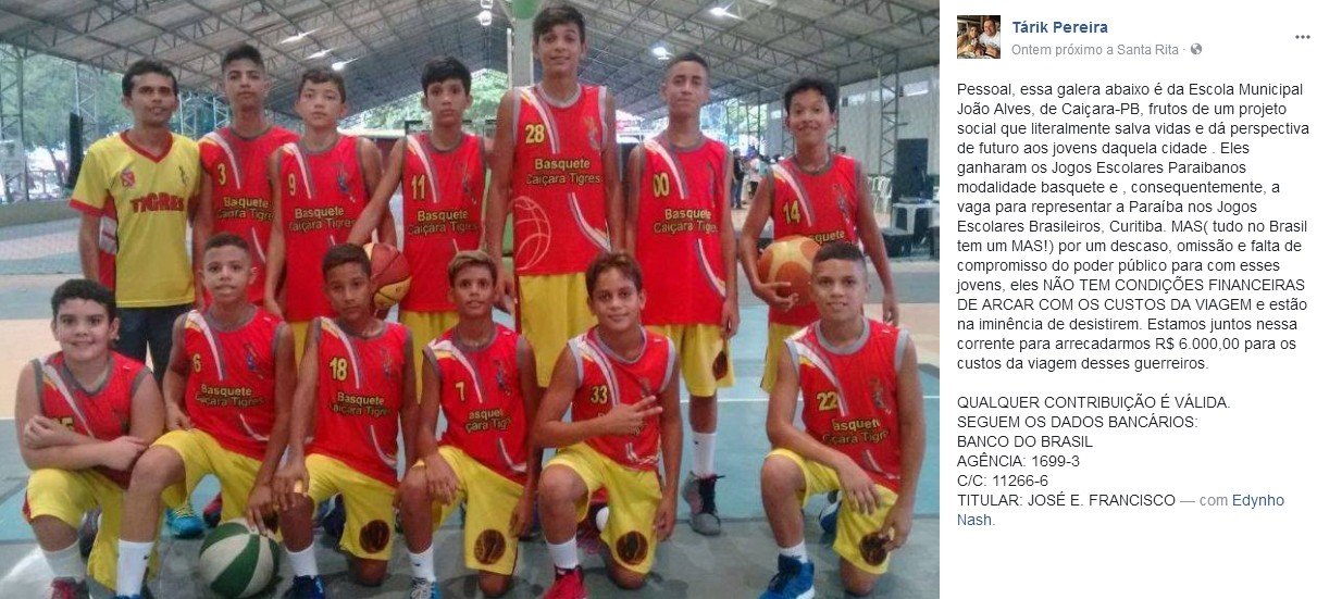 15 anos do ge PB: Phelipe Caldas relembra repercussão nacional com time de basquete de Caiçara