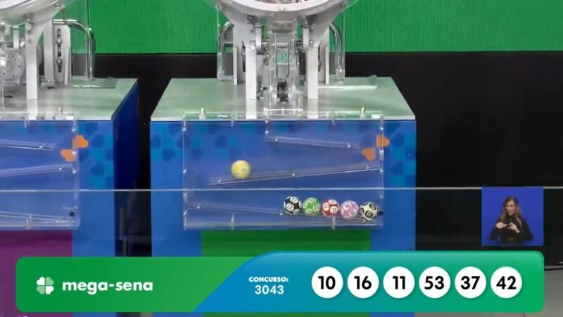 Uma aposta acerta as seis dezenas e leva o prêmio do concurso 3043 da Mega-Sena; confira os números