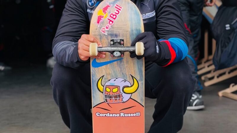 Ex-jogador de futebol americano, gigante de 1,91m cria estilo próprio e quer quebrar padrões no skate
