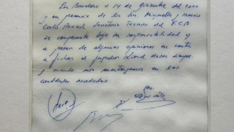 Morre Jorge Messi: a história do guardanapo em que o pai de Messi assinou com o Barcelona o acordo que mudou o futebol