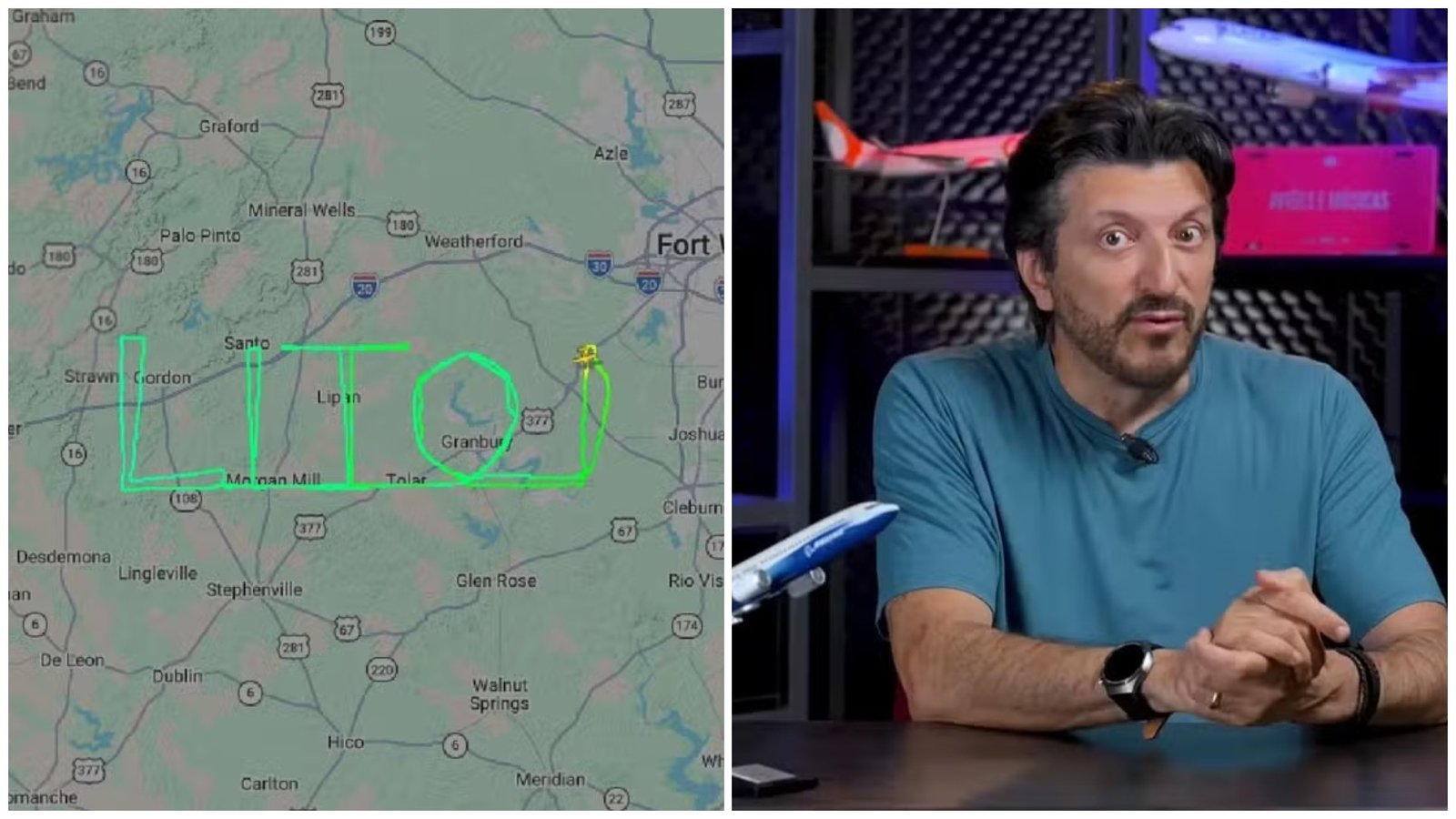 ‘Amigo próximo’: piloto conta por que e como desenhou nome de Lito no céu dos EUA