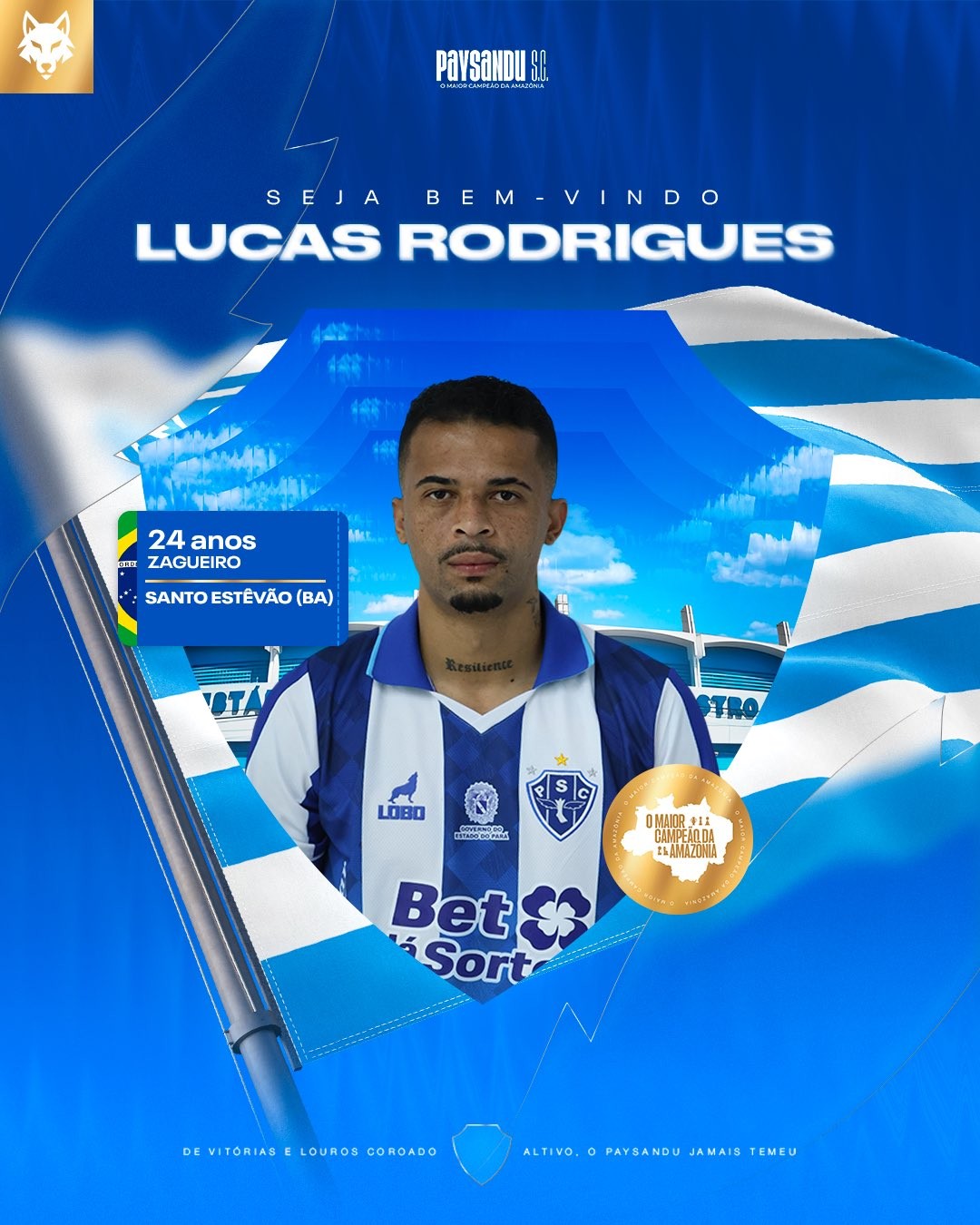 Paysandu confirma chegada do zagueiro Lucas Rodrigues