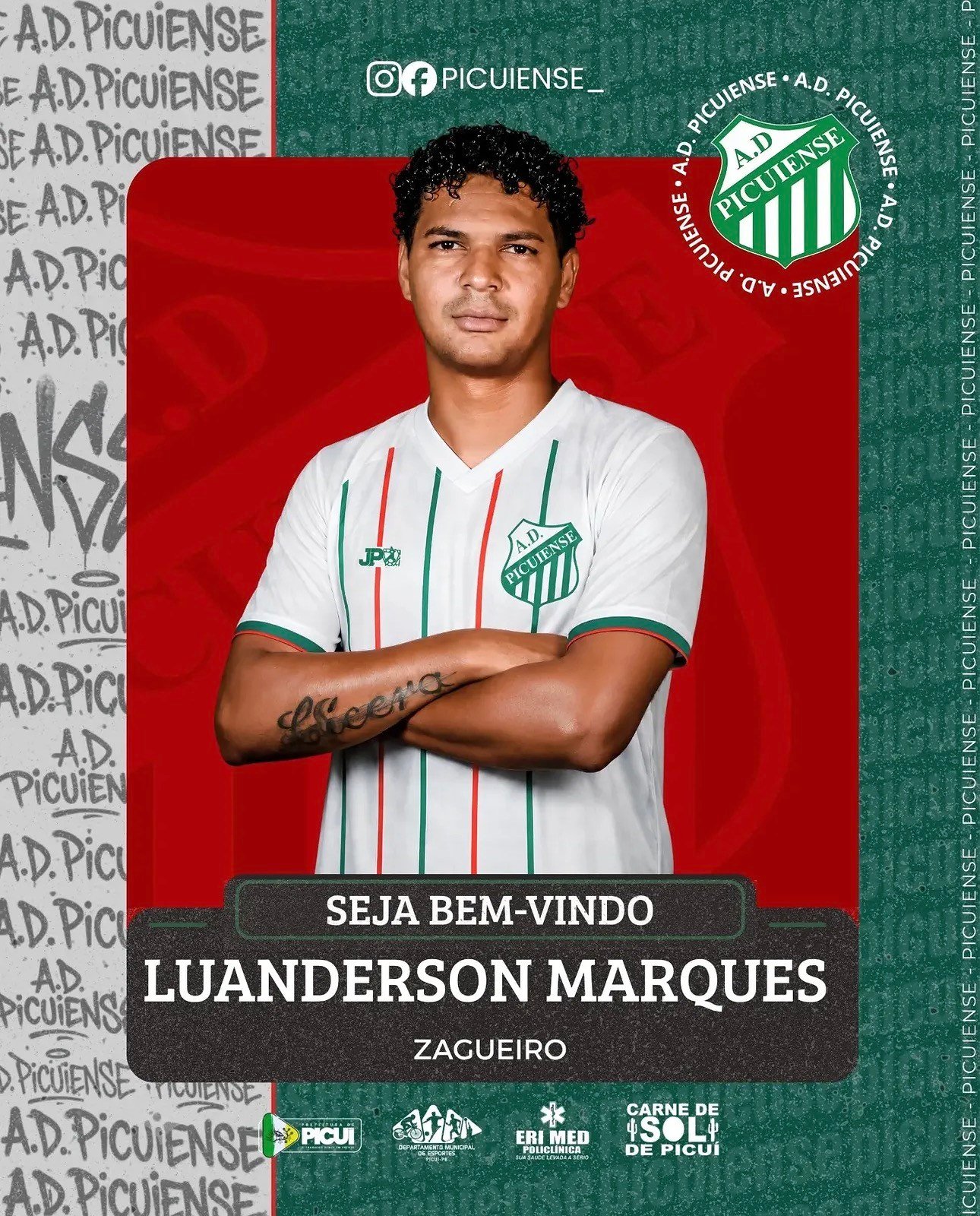Picuiense acerta com o zagueiro Luanderson Marques, 1º reforço para a 2ª divisão do Paraibano 2026