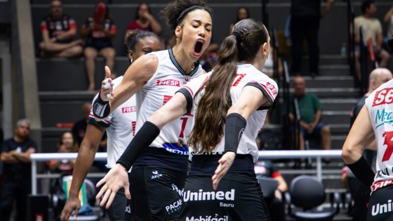 Sesi-Bauru vence o São Caetano de virada e se mantém 100% no Paulista de vôlei feminino