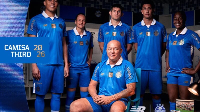 Grêmio lança terceira camisa para a temporada de 2026; veja fotos