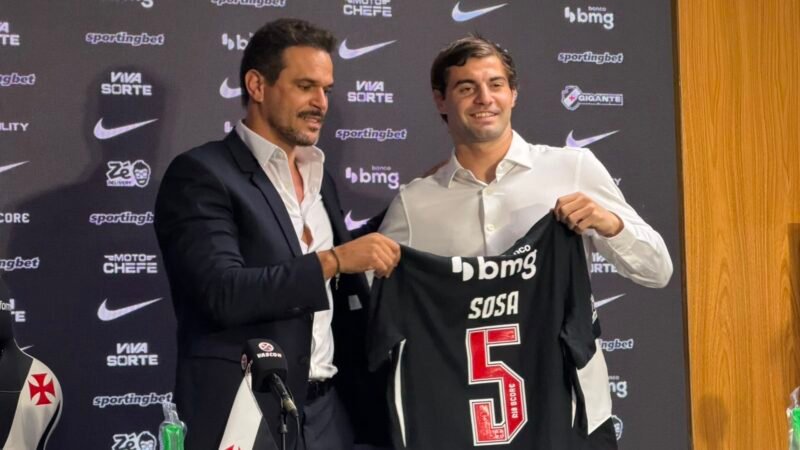 Sosa é apresentado no Vasco e cita importância de jogo contra o Santos: “Uma final”