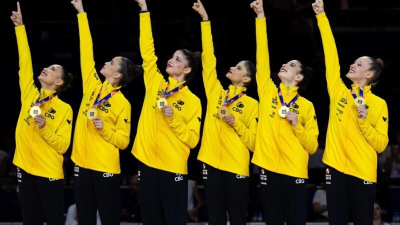 Brasil conquista ouro inédito no Mundial de ginástica rítmica com maior nota do mundo em 2026