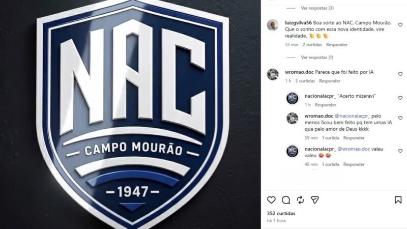 Time presidido por ex-zagueiro da Seleção apresenta novo escudo e admite uso de IA