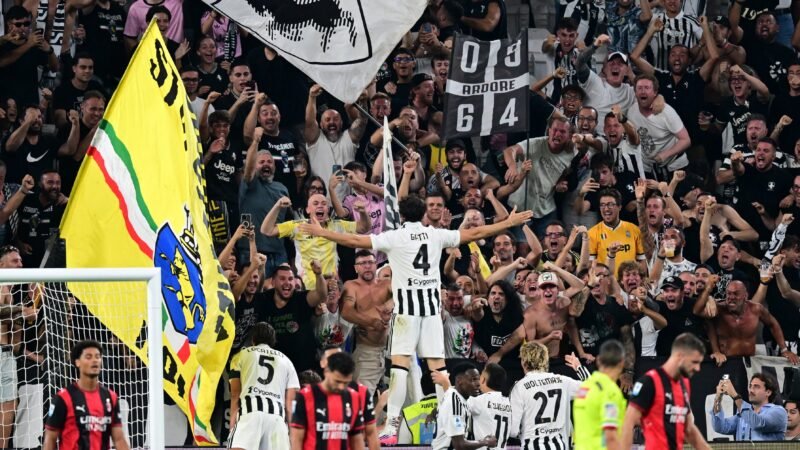 Juventus arranca empate nos acréscimos contra o Milan em Turim