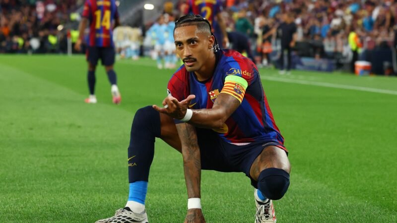 Raphinha lidera participação em gols entre artilheiros das grandes ligas europeias