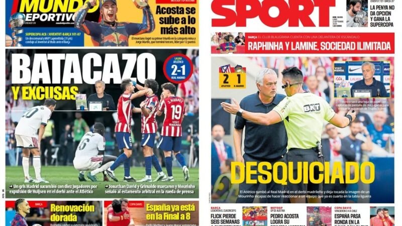 Mourinho monopoliza destaques da imprensa espanhola após derrota: “Desequilibrado”
