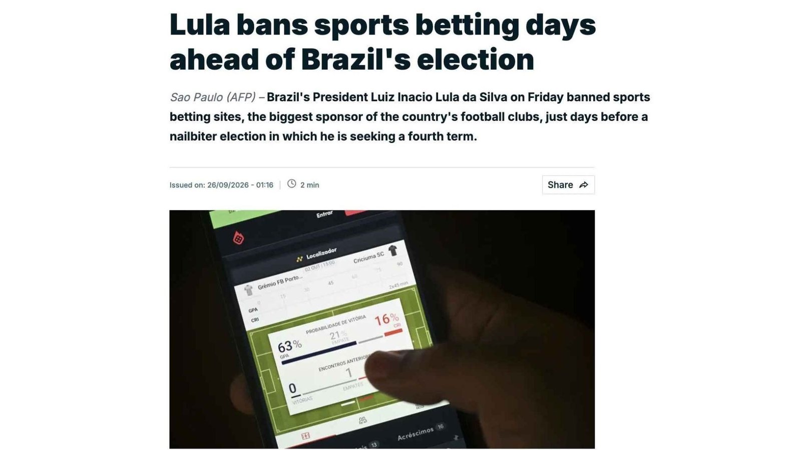 Apostas como ‘vilãs’ e golpe no futebol: como a imprensa internacional noticiou a proibição das bets por Lula