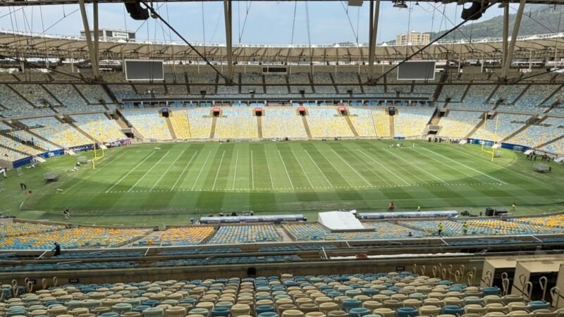 Imagens mostram campo do Maracanã com adaptações para jogo da NFL; veja