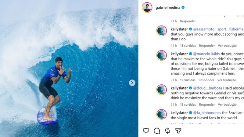 Slater elogia Medina, é criticado por torcida brasileira e rebate: “Fãs mais parciais do mundo”