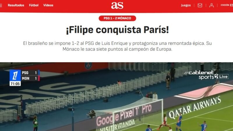 “Filipe conquista Paris”: jornal espanhol destaca vitória do técnico brasileiro sobre o PSG de Luís Enrique