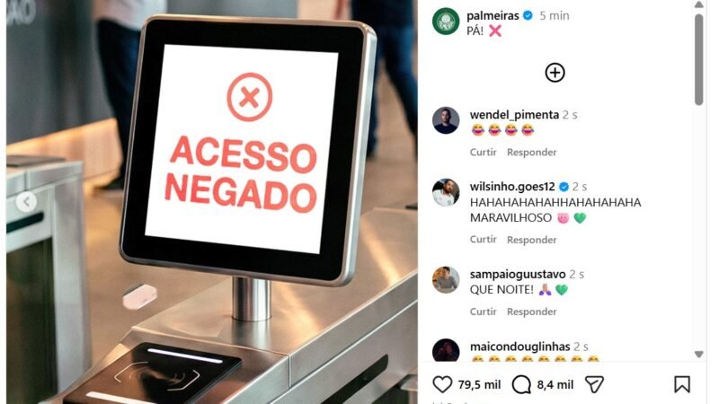 Palmeiras provoca Corinthians por eliminação na Libertadores: “Acesso negado”