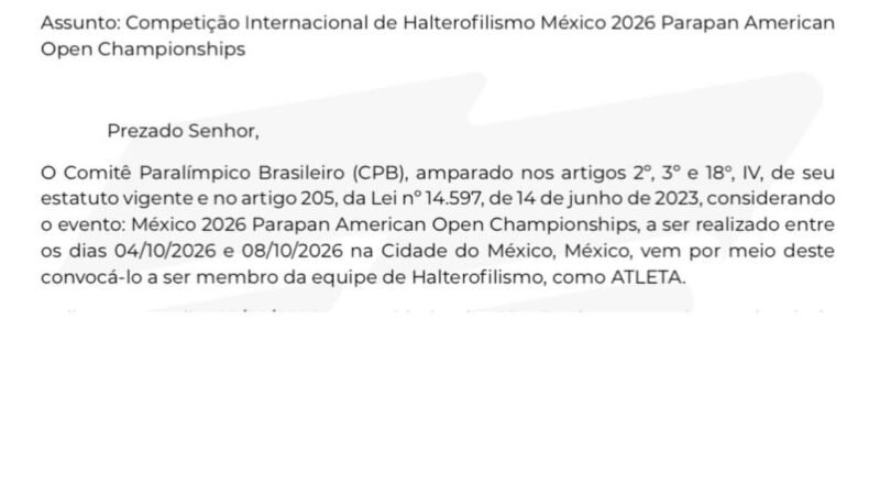 Halterofilista Kaue Motta é convocado para a seleção brasileira e fará estreia no México