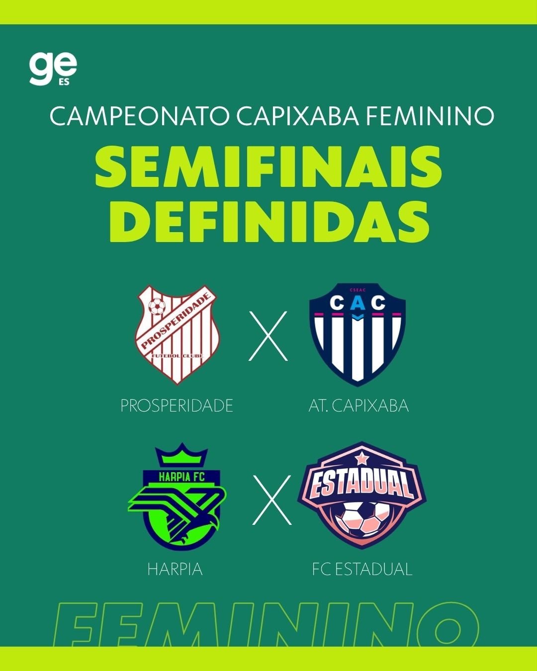 Definidos os confrontos das semifinais do Campeonato Capixaba Feminino 2026
