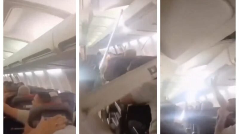 VÍDEO: Teto de cabine de avião cai durante voo no Irã