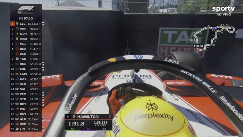 Hamilton bate de leve e causa bandeira vermelha no treino do GP da Espanha