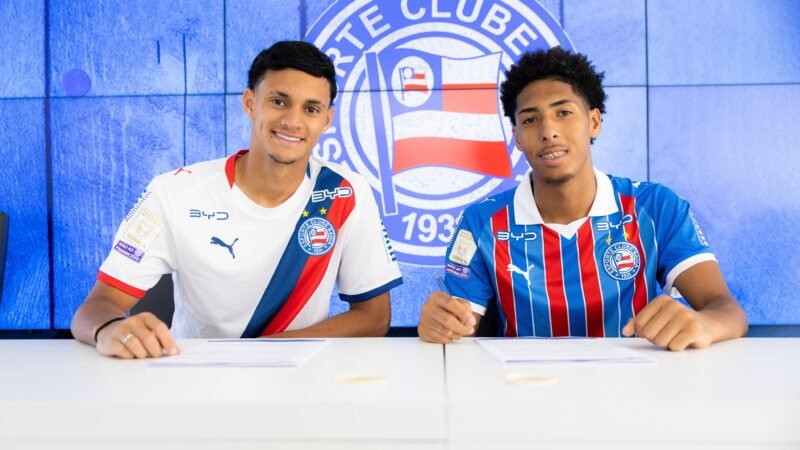Dupla com passagem pela seleções de base assina primeiro contrato profissional no Bahia