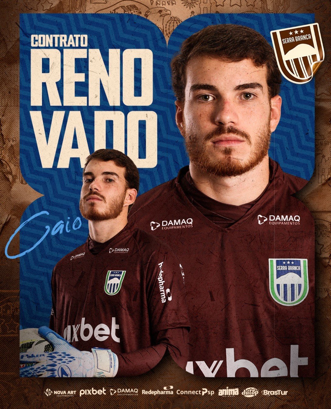 Serra Branca acerta renovação contratual com o goleiro Caio Ramon para a temporada 2027
